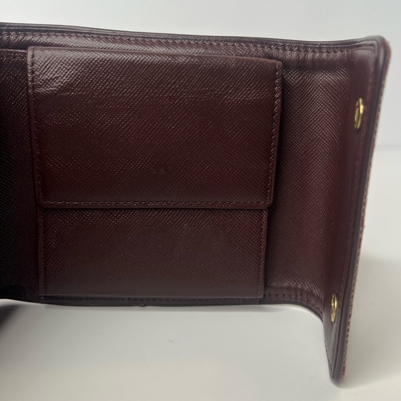 ♥️LOUIS VUITTON Deep Red Monogram Mini Lin Porte Billets Cartes Credit Wallet ❤️ - Picture 8 of 12